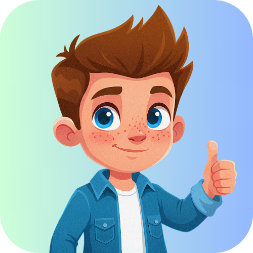 Boy with thumbs up.