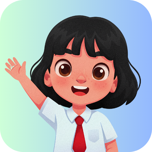 Girl raising her hand.