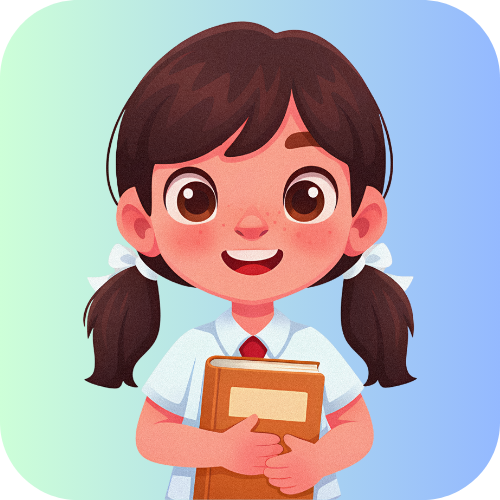 Girl holding a book.